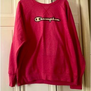 Champion pink crew neck sweatshirt